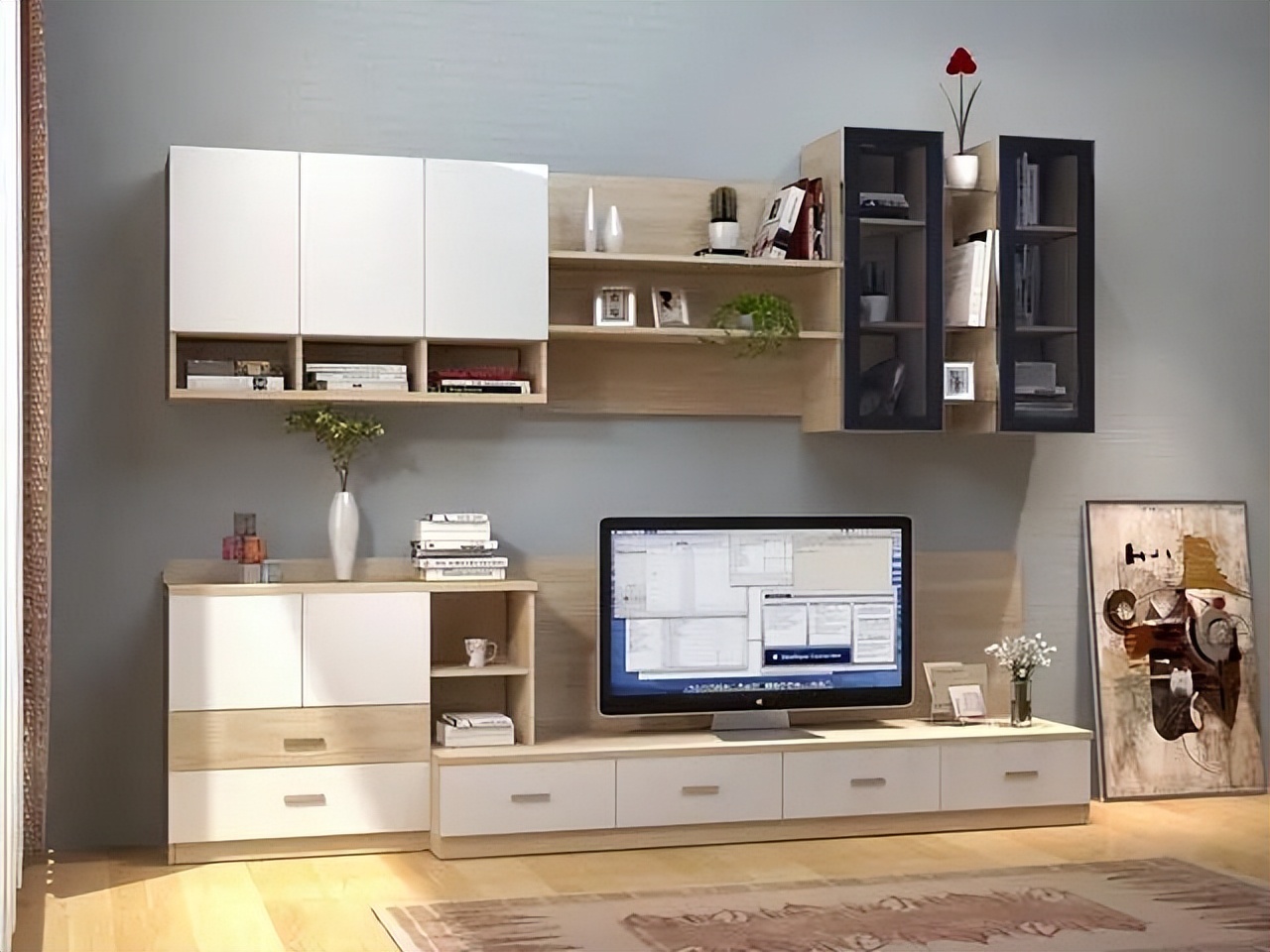 电视柜设计让客厅收纳力十足,收纳最强客厅电视柜