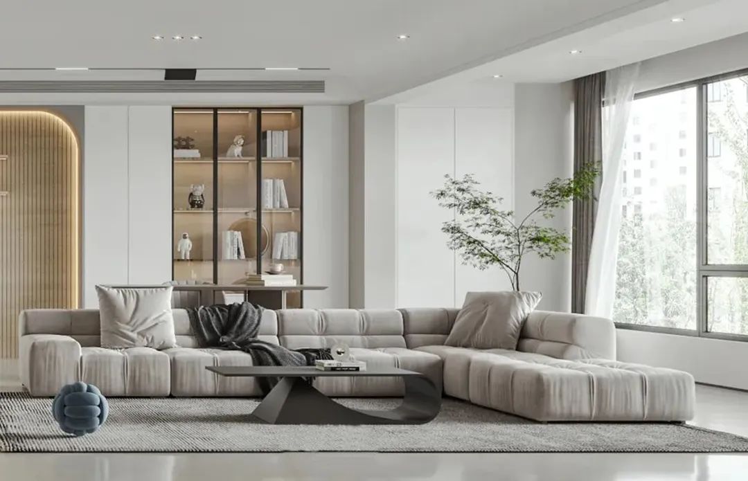 沙发不靠墙放什么好看,客厅大怎么装沙发可以靠墙