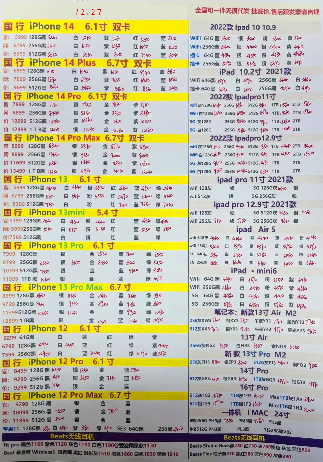 2022年9月24日华强北手机报价单,华强北2022年3月报价单