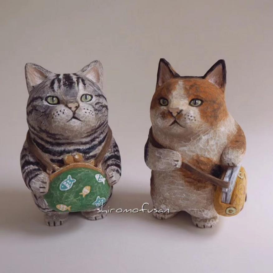 日本艺术家木雕猫,日本木雕艺术家猫