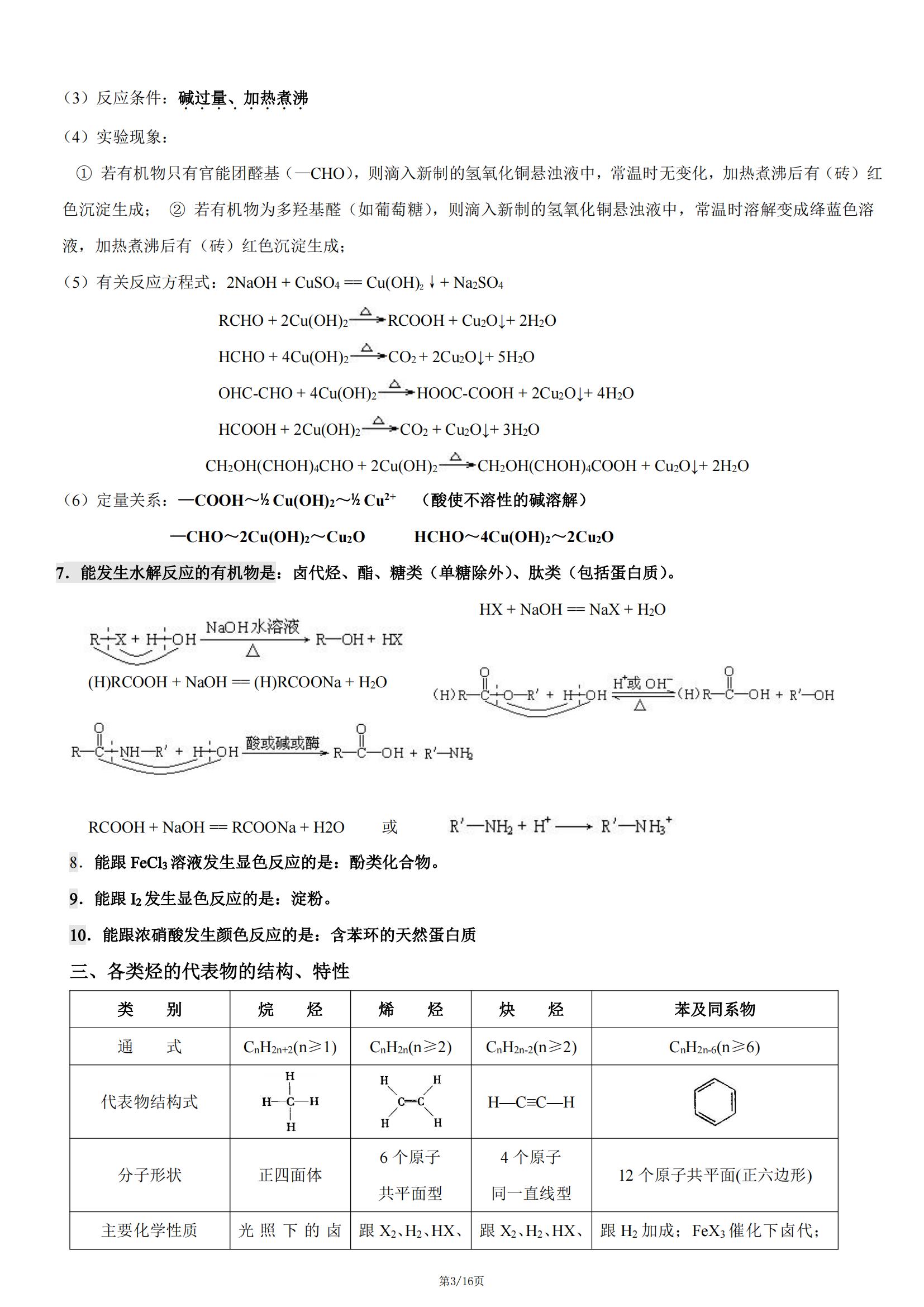 高中有机化学必背知识,有机化学基础知识点总结高中