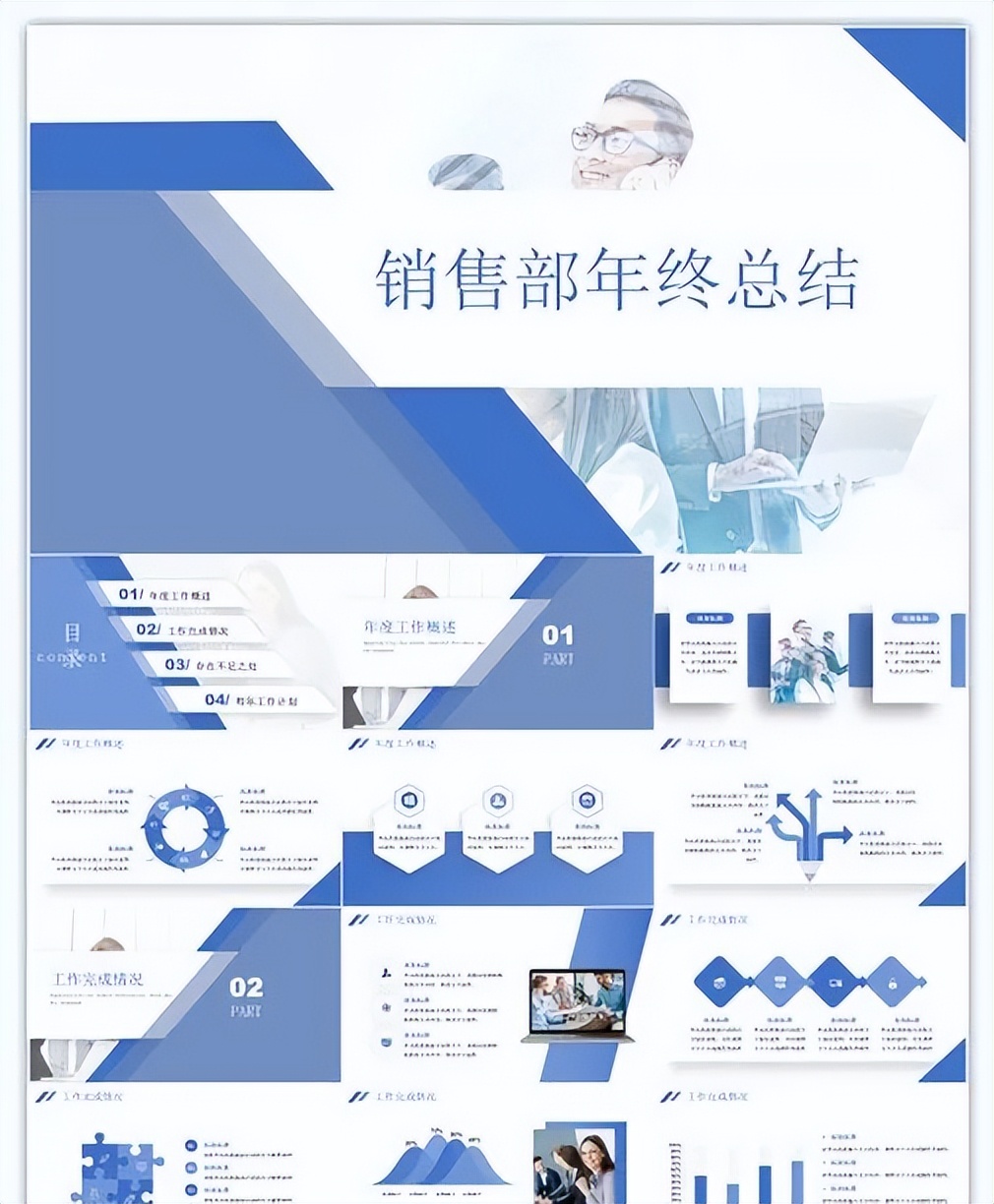 商务大气工作总结ppt模板,部门工作总结及2022年工作思路ppt