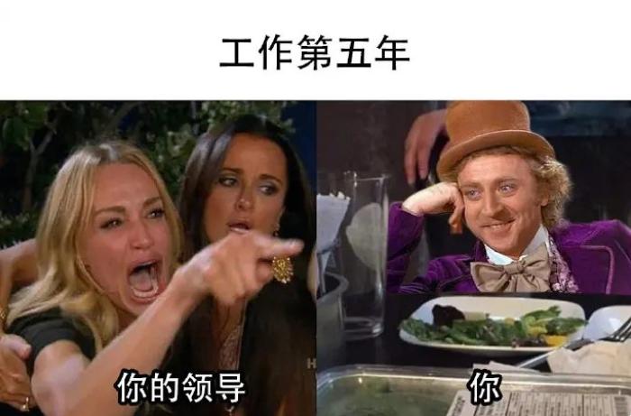 打工人用梗图形容5年的“成长”,面对领导批评,这不就是我本人