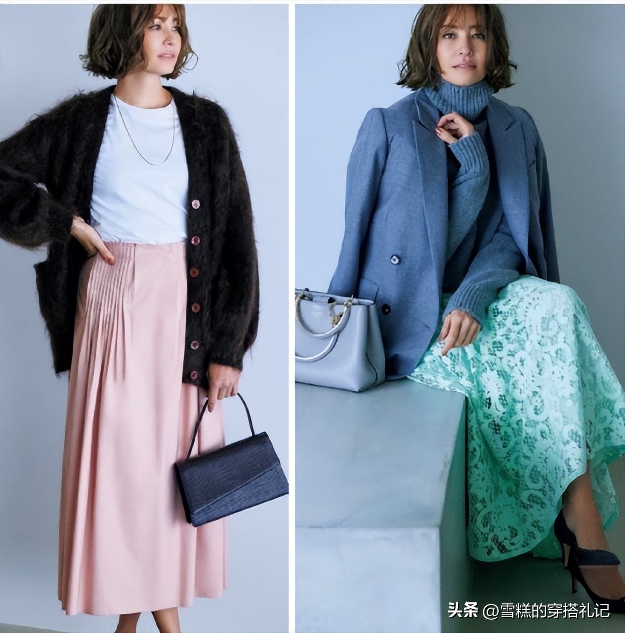 春夏过膝裙穿搭,夏季过膝鱼尾裙穿搭