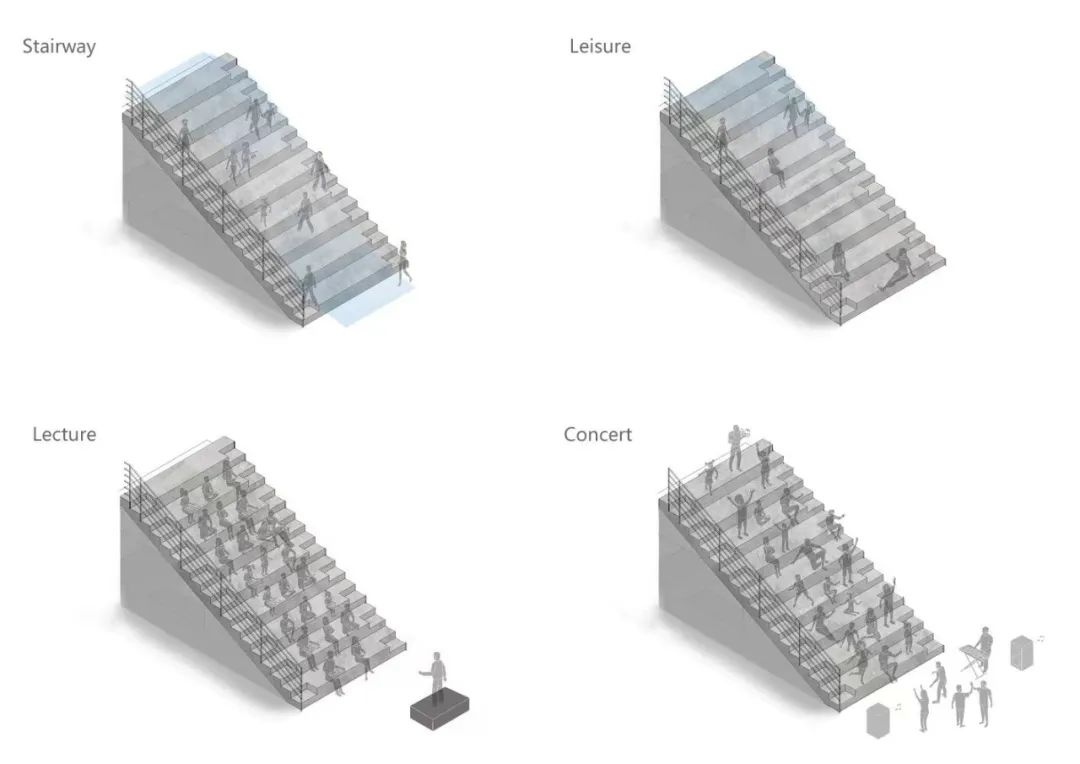 九年一贯制学校设计,阶梯式学校效果图