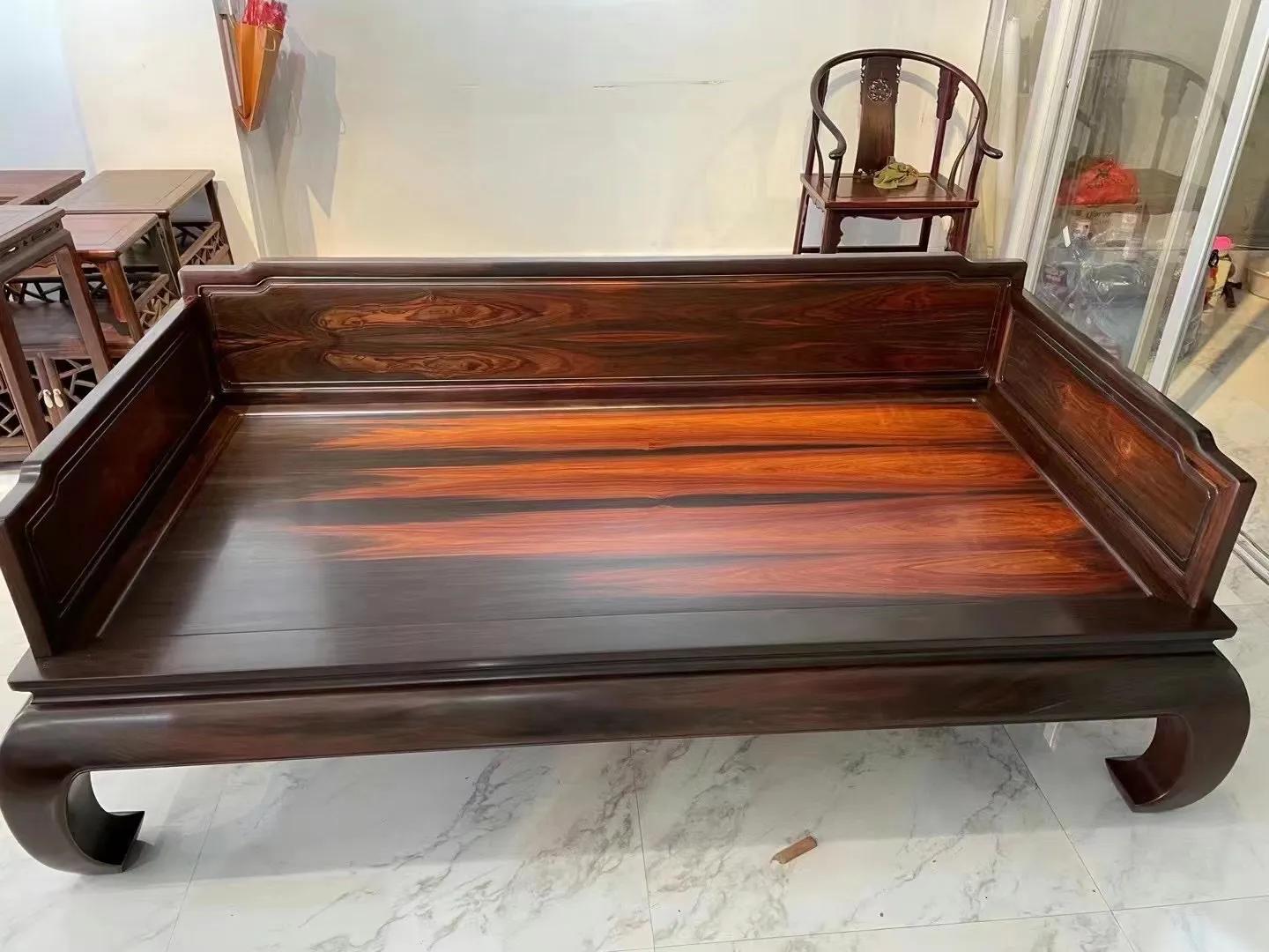 大红酸枝罗汉床两件套价格,交趾黄檀红木罗汉床报价