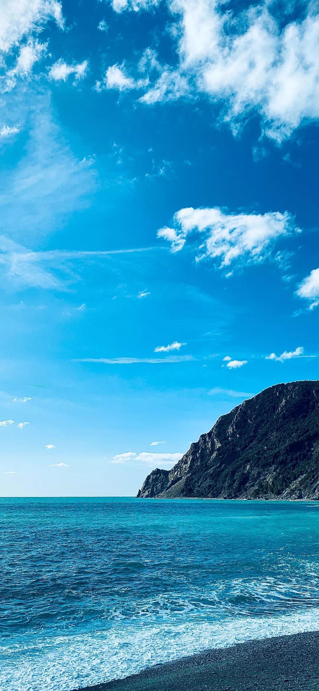 大海壁纸｜大海边，守候朝霞，聆听海浪的乐章