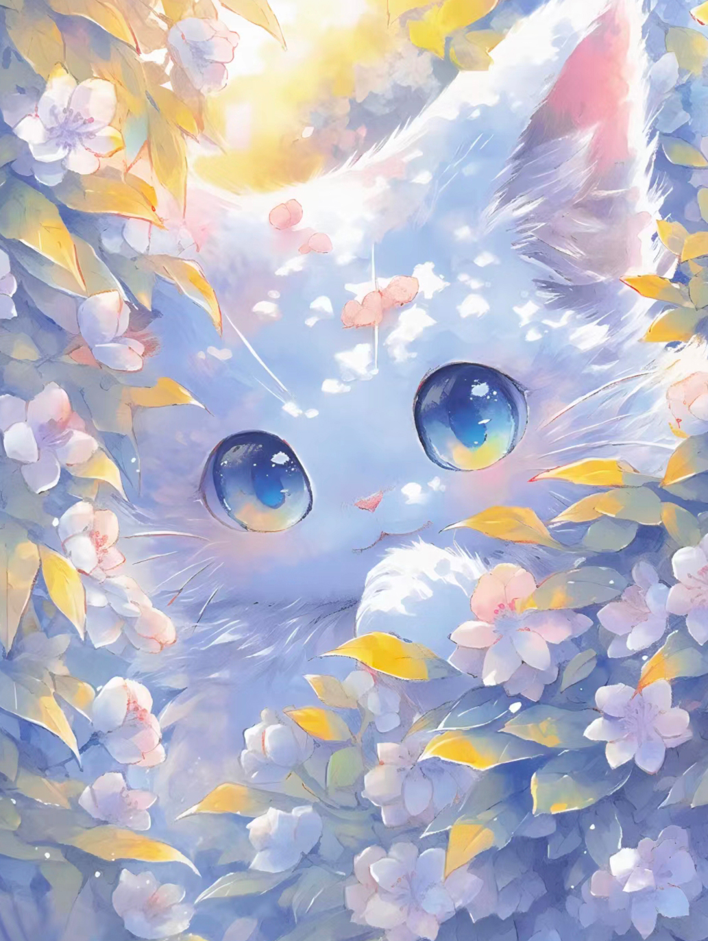 猫咪高清壁纸4k全屏60帧,萌萌哒粉色花篮里的猫咪图片壁纸