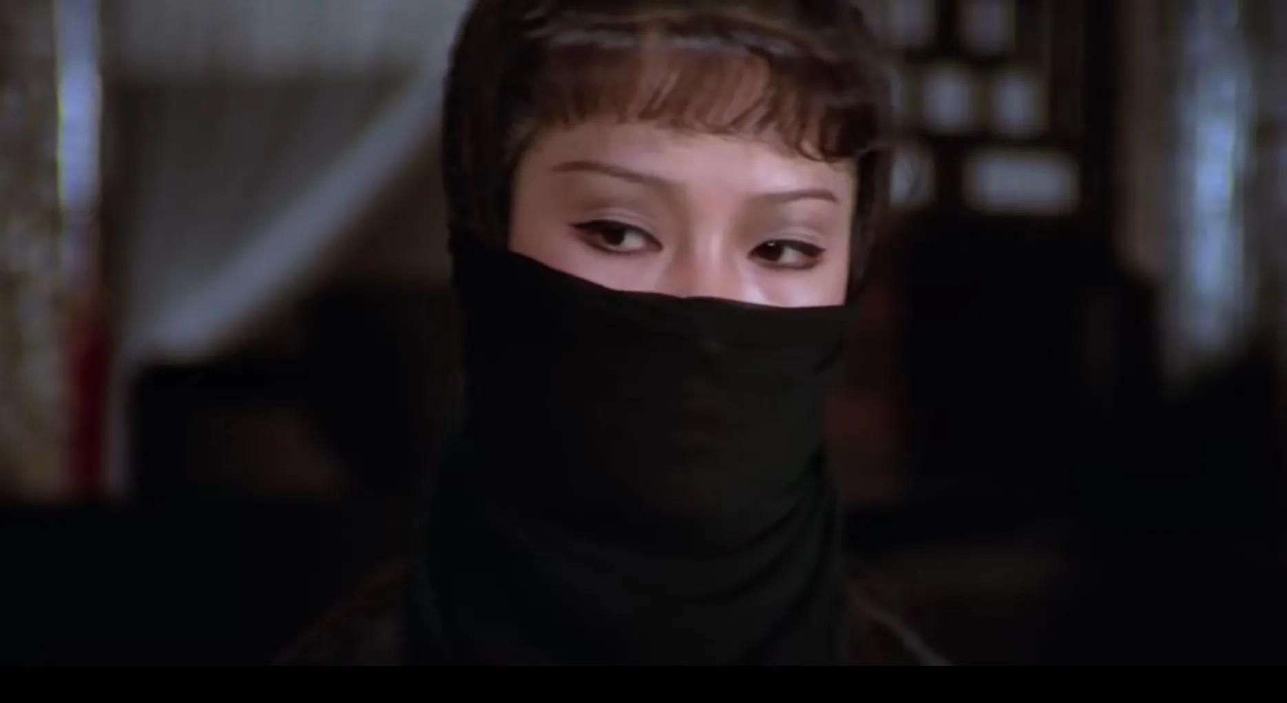 木婉清摘面纱,木婉清面纱被吹落的画面