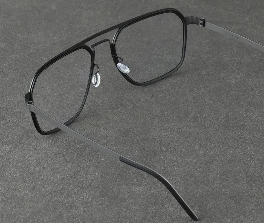 林德伯格9753双梁眼镜，玳瑁色镜框和纯黑色镜框，适合大脸修脸型