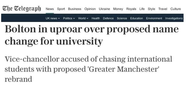 碰瓷？英国某大学将改名叫“曼大”，就为了提升入学率？