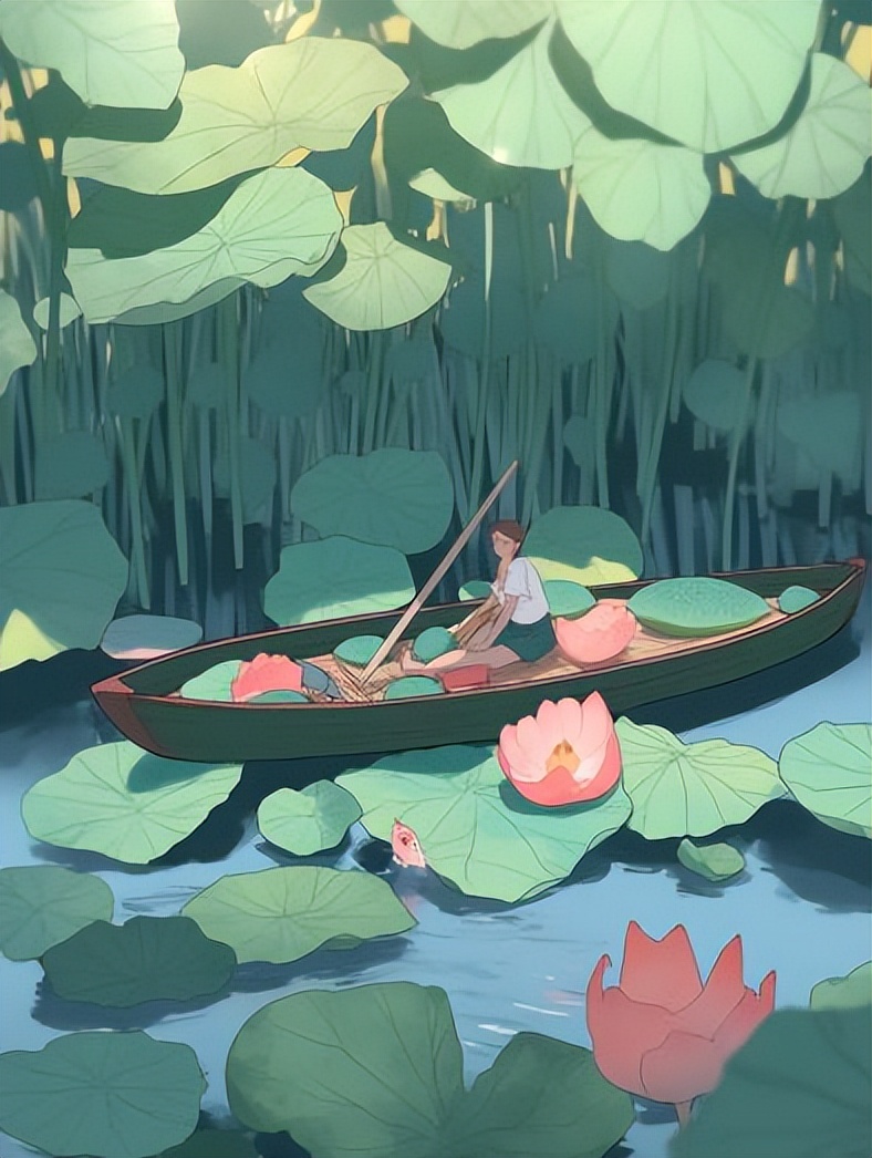 夏天炎热的插画配图,夏日海滩风插画