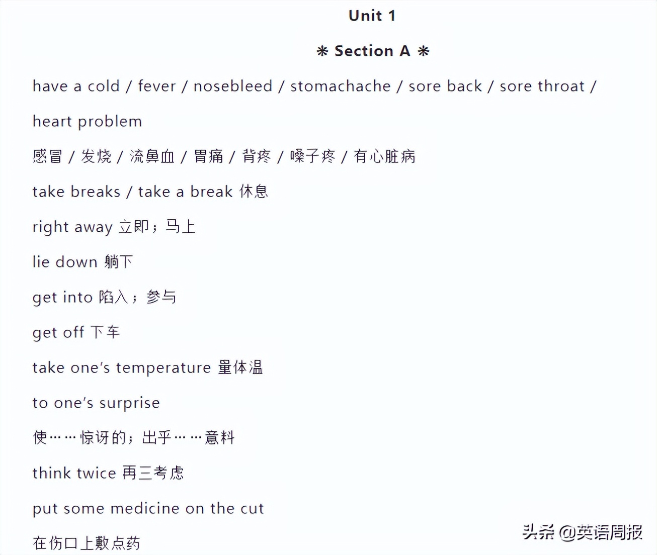 初中英语短语1000句,英语初中七年级下册短语
