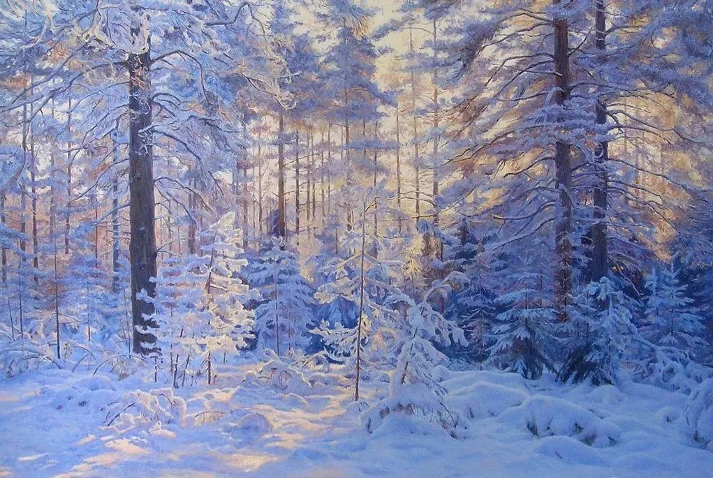 光影很强的油画风景,这油画太美了把光影画到了极致