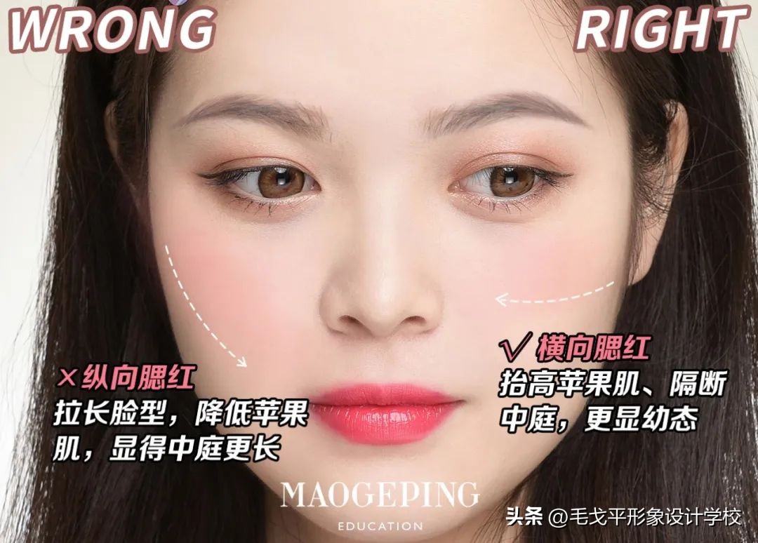 化妆教程日常妆方圆脸中式,新手学化妆手把手基础教程