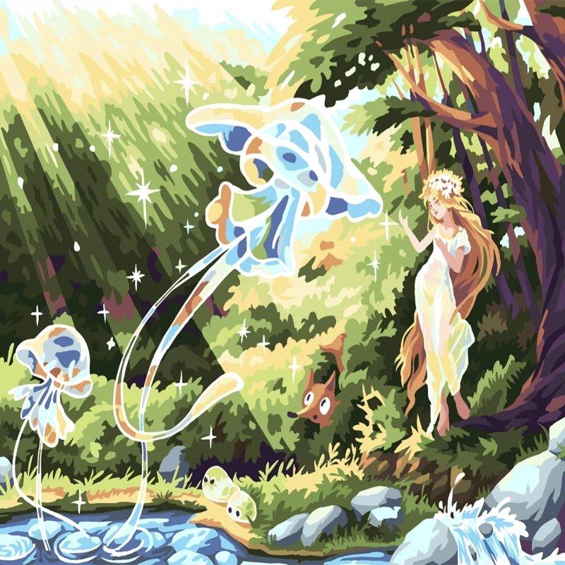 数字油画蓝鸽,蓝猫数字油画