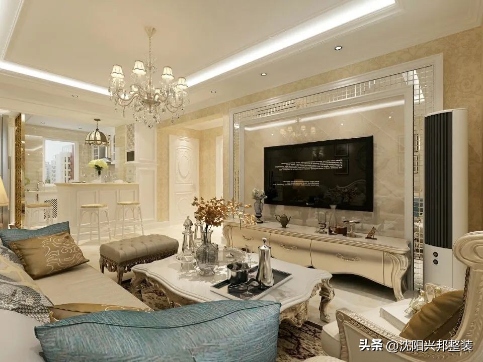 沈阳首创光和城107平装修案例,丰台欧式风格装修推荐哪家