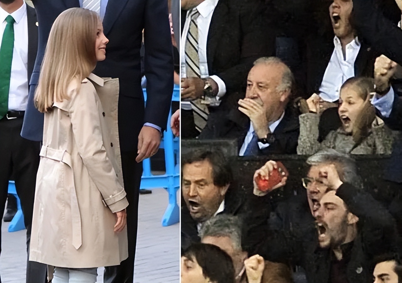 西班牙公主到伦敦看女足，16岁未来女王太惹眼，时髦的索妹成陪衬