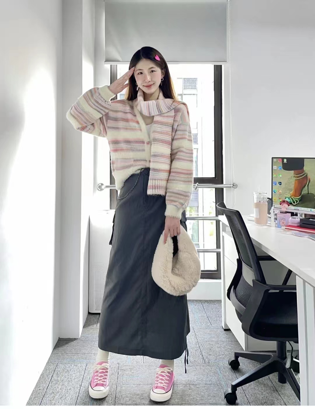 牛仔衫早春穿搭,复古牛仔衫女设计感小众早春