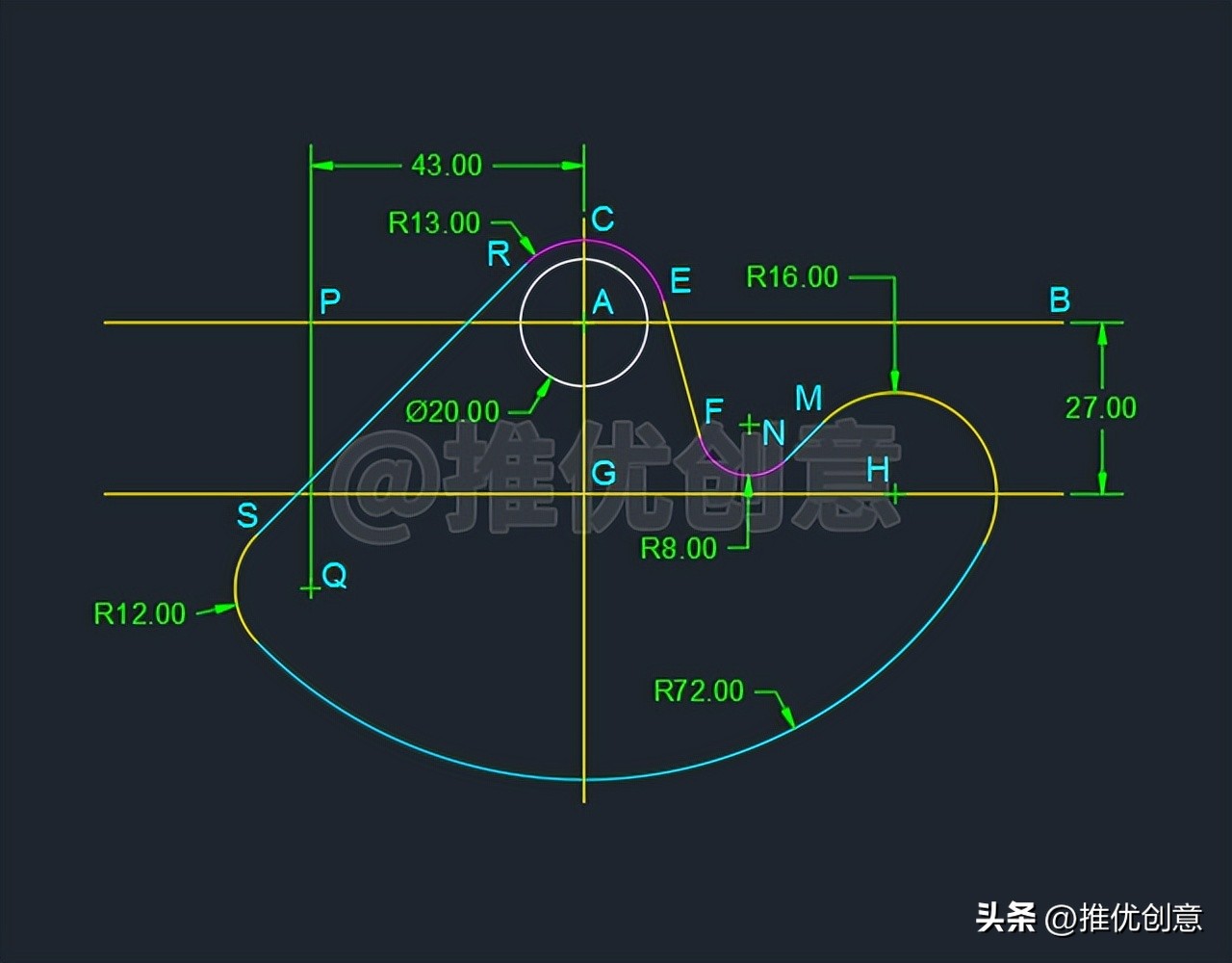 cadr22圆弧的绘制,cad2007怎么画r10的圆弧