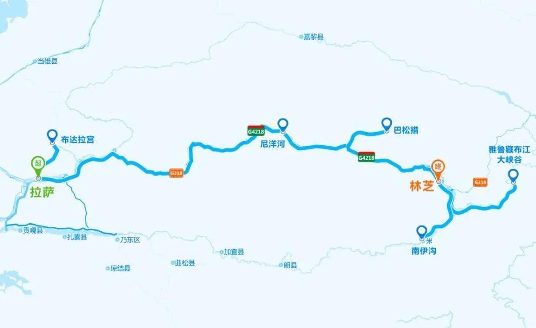 拉林县高速公路,拉林高速拉萨至林芝线网图