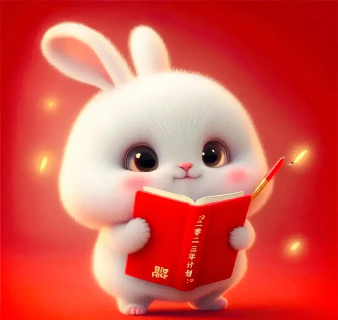 2024新年萌兔头像唯美卡通,兔兔好运头像卡通可爱