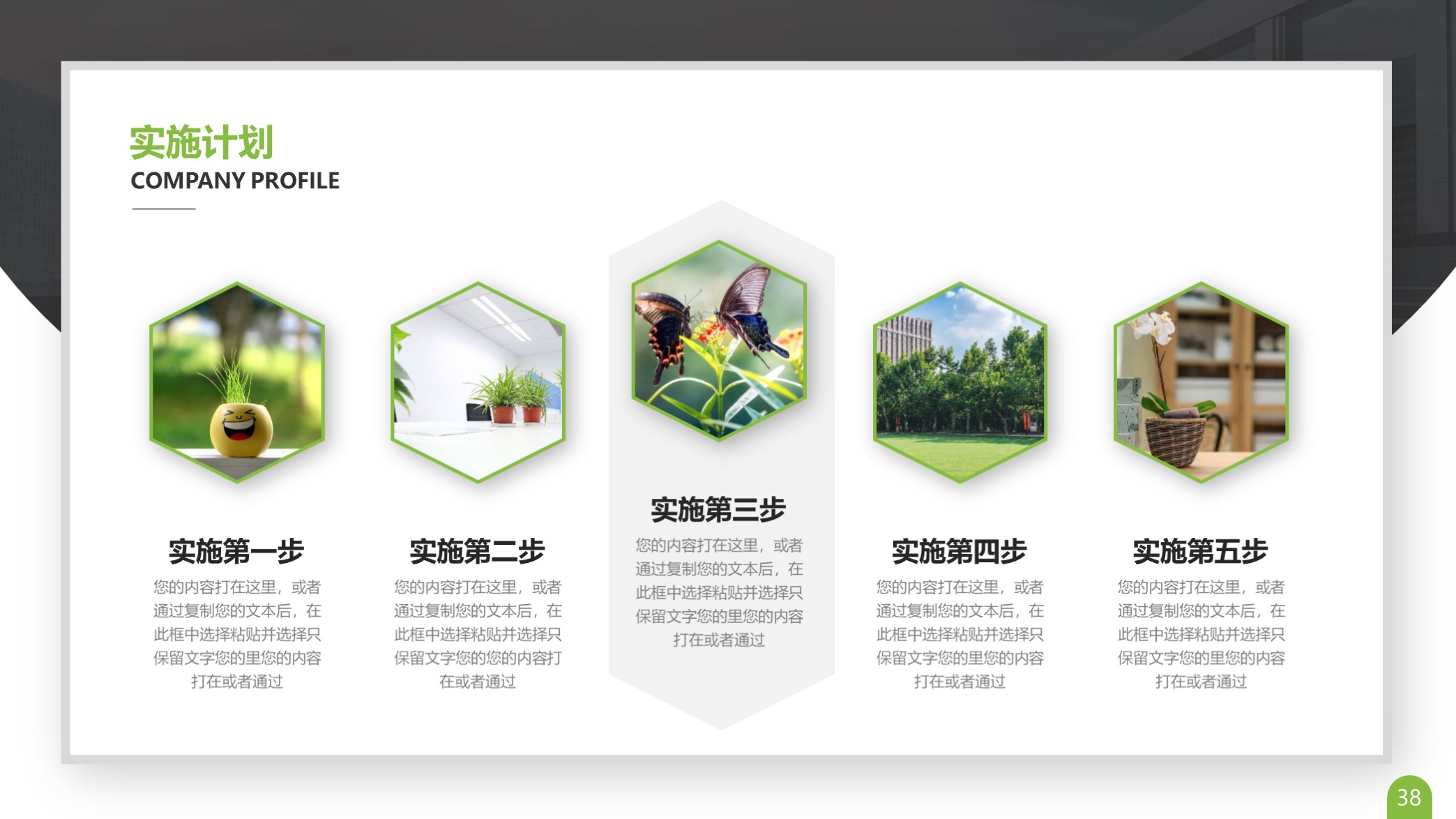 ppt公司发展历程排版模板,卡片式ppt模板