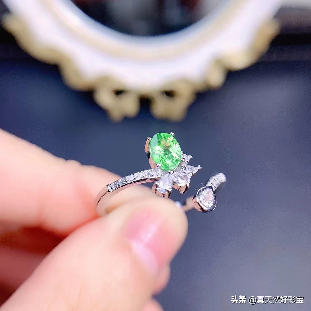 s925银镶石榴石戒指玫瑰金色,s925纯银520开口戒指新款