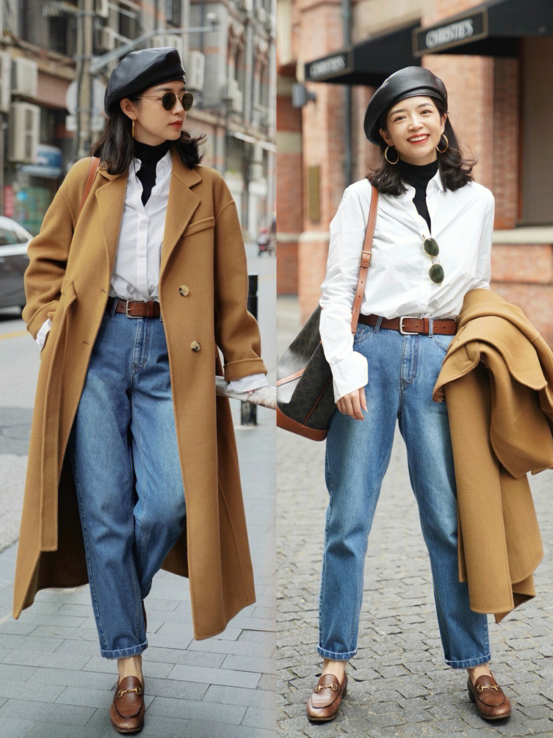 中款大衣穿搭示范大全,修身格子大衣的穿搭技巧