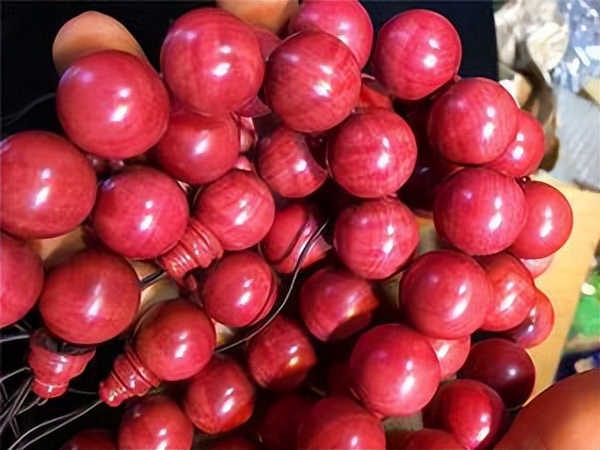 榉木雕刻手串,天然紫金砂手串