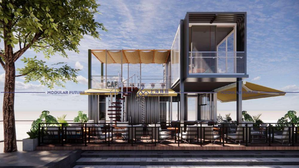 12米集装箱改造咖啡店案例,如何创意一个多功能咖啡店