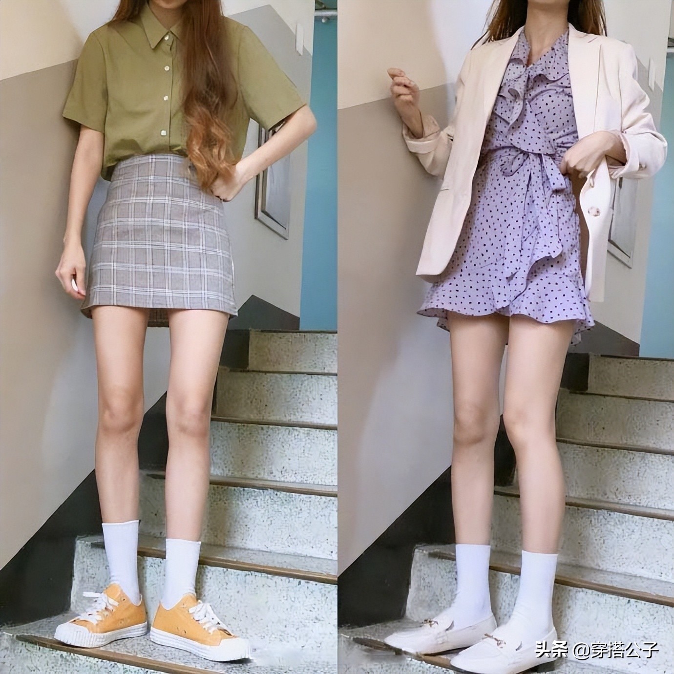 夏日清新减龄t恤半身裙两件套装,夏季碎花裙穿搭半身裙