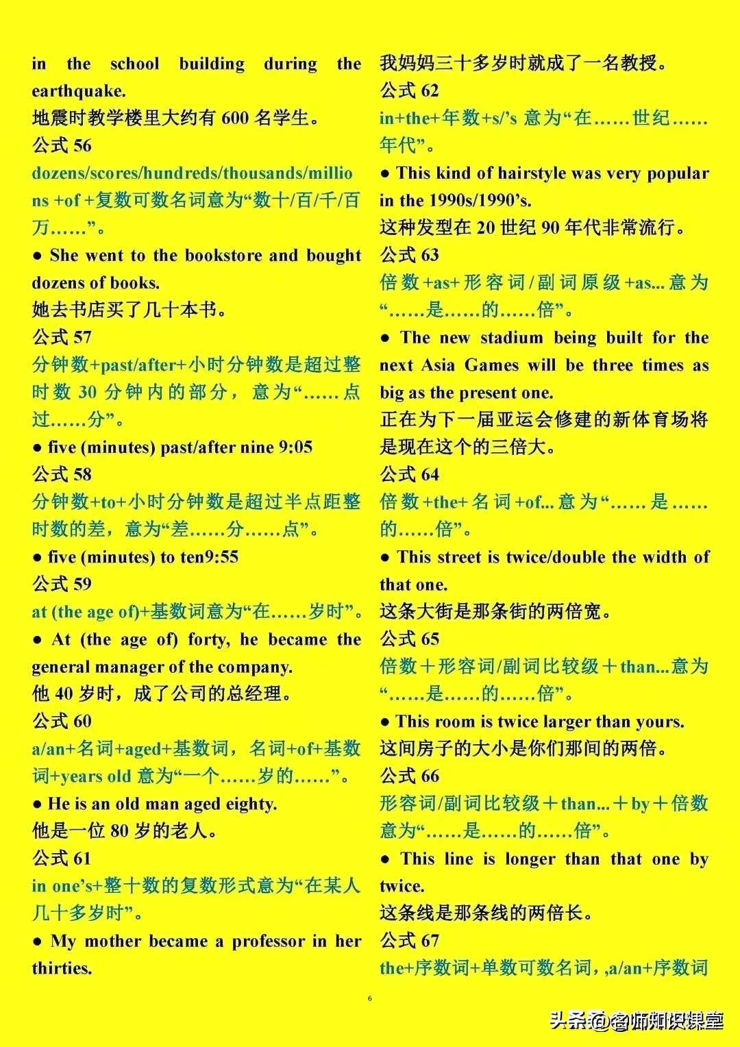 100个必背英语语法公式,英语完形填空万能公式大全