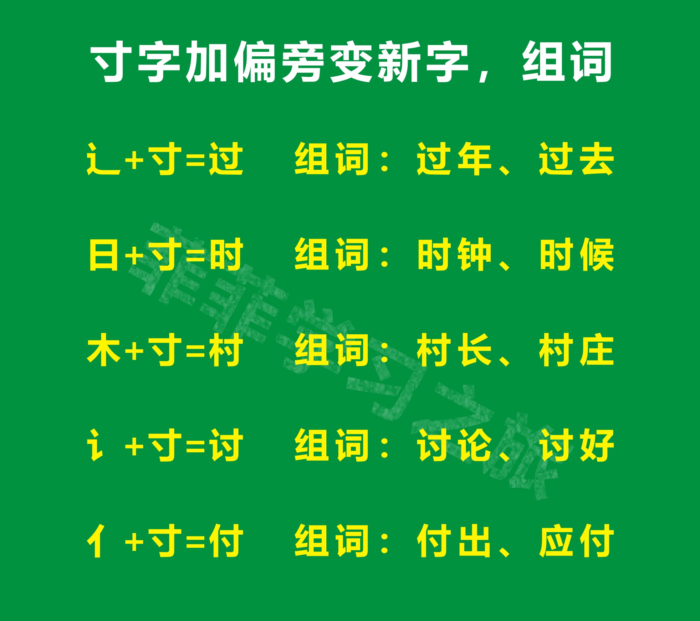 寸字旁的字一年级,寸字偏旁的字一年级下册