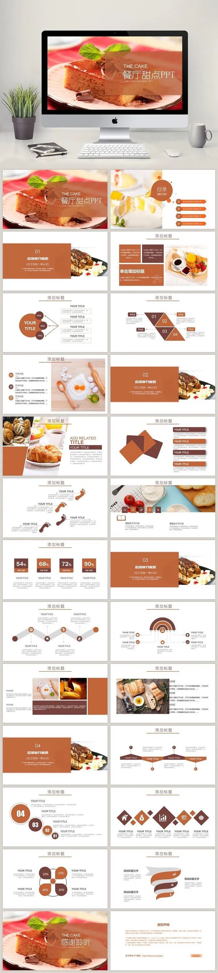 「557期」夏日炎炎，有你超甜！甜品PPT模板太甜啦