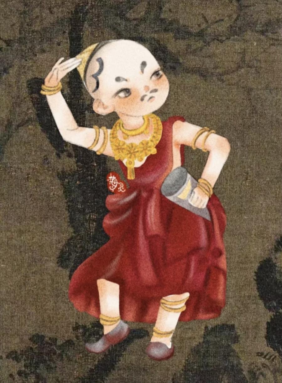 古风小插画q版萌可爱,可爱的古风人物插画