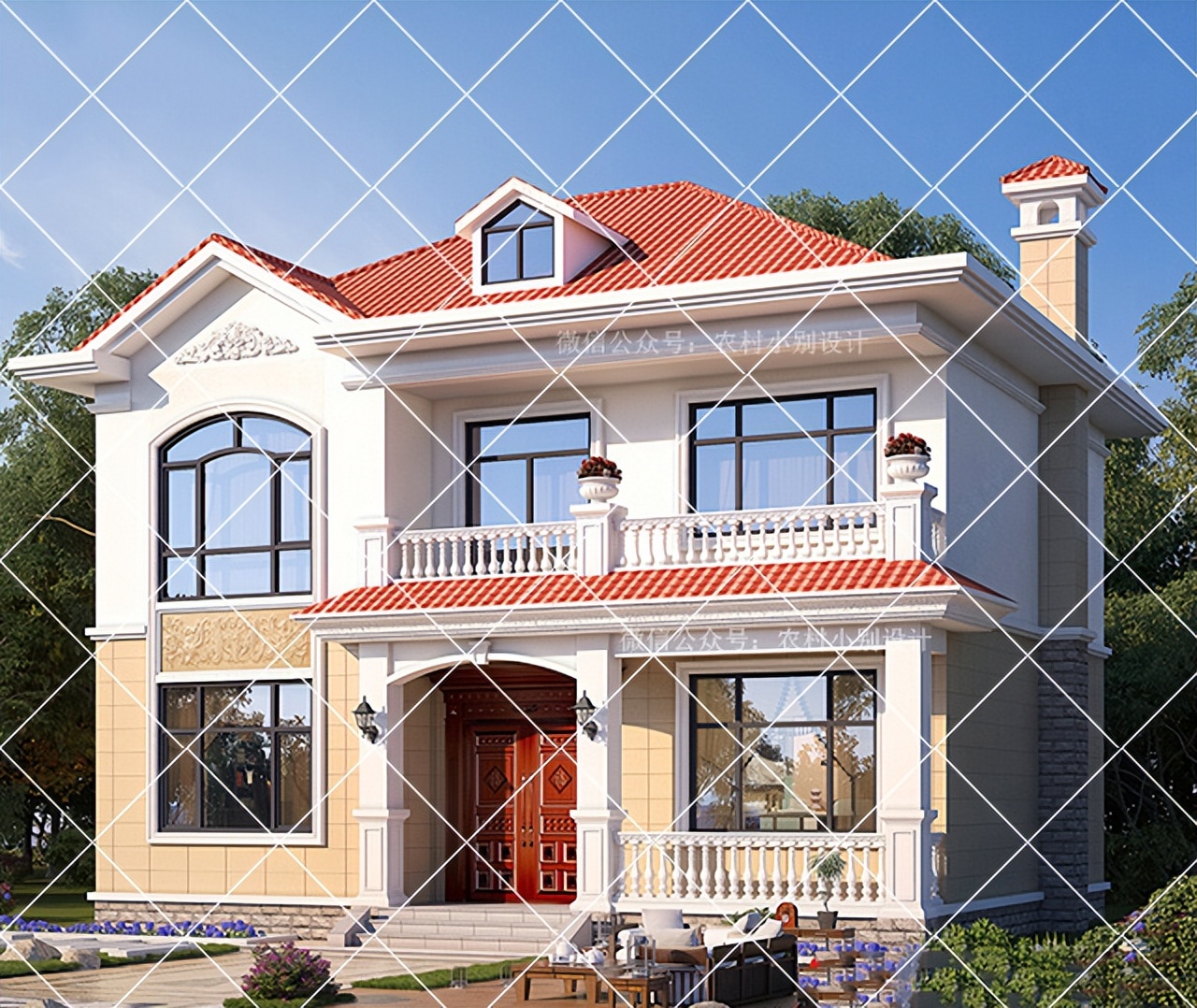 农村自建别墅带柴火灶设计,农村带堂屋柴火灶三层别墅实拍图