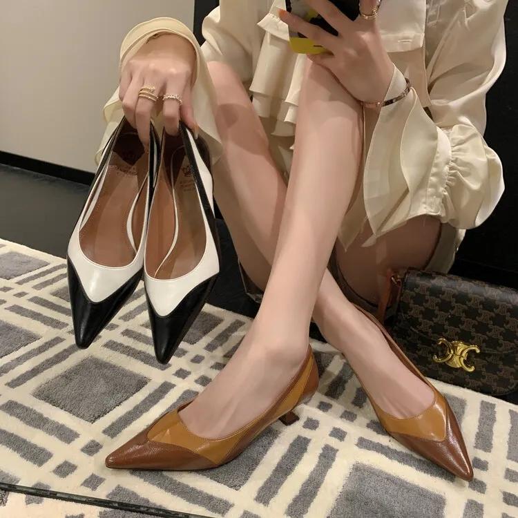 法式设计感复古小众方头单鞋,法式尖头单鞋设计师