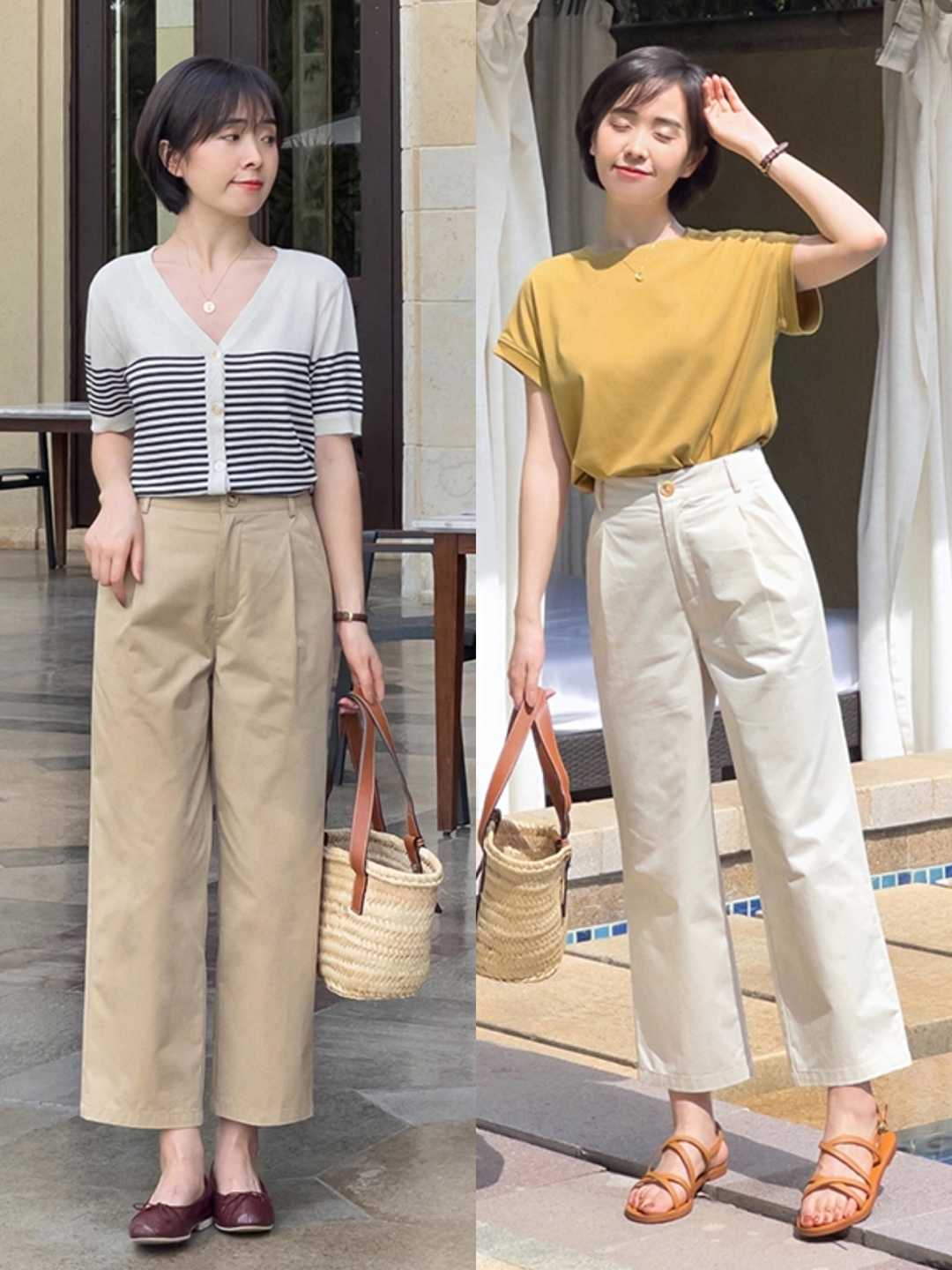 158cm小个子博主裤子穿搭,小个子150穿搭博主微胖半截裤