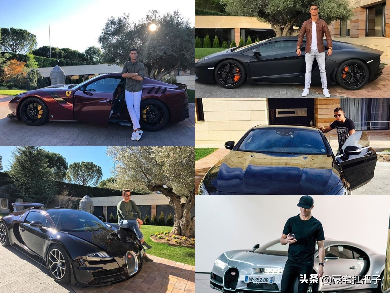 C罗9套豪宅曝光，女友花半小时才走到客厅，车库有超20辆顶级跑车