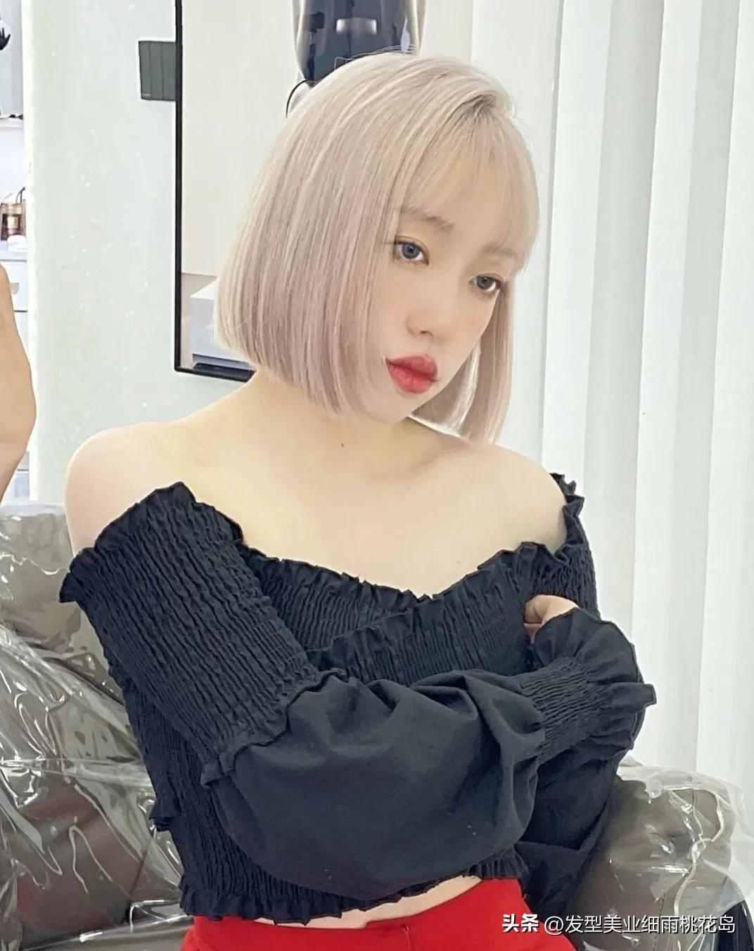 女生一刀切短发怎么吹,高级层次感短发