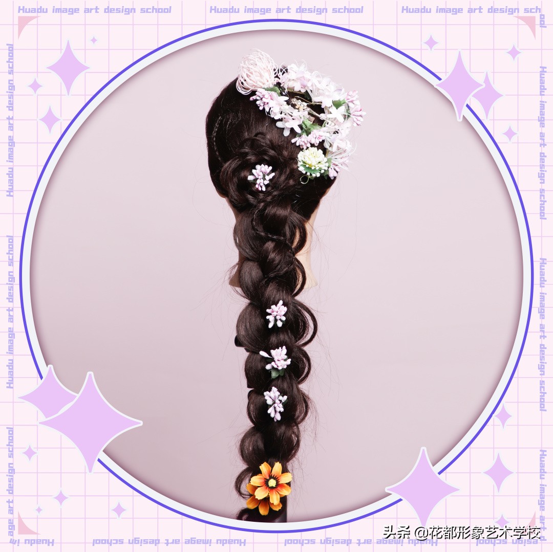 唯美学生编发教程,学化妆学美甲来花都