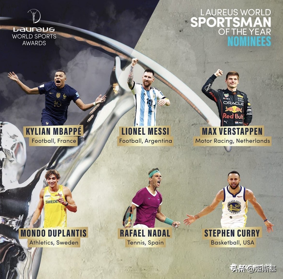 梅西获得几次劳伦斯最佳男运动员,梅西劳伦斯奖第一人