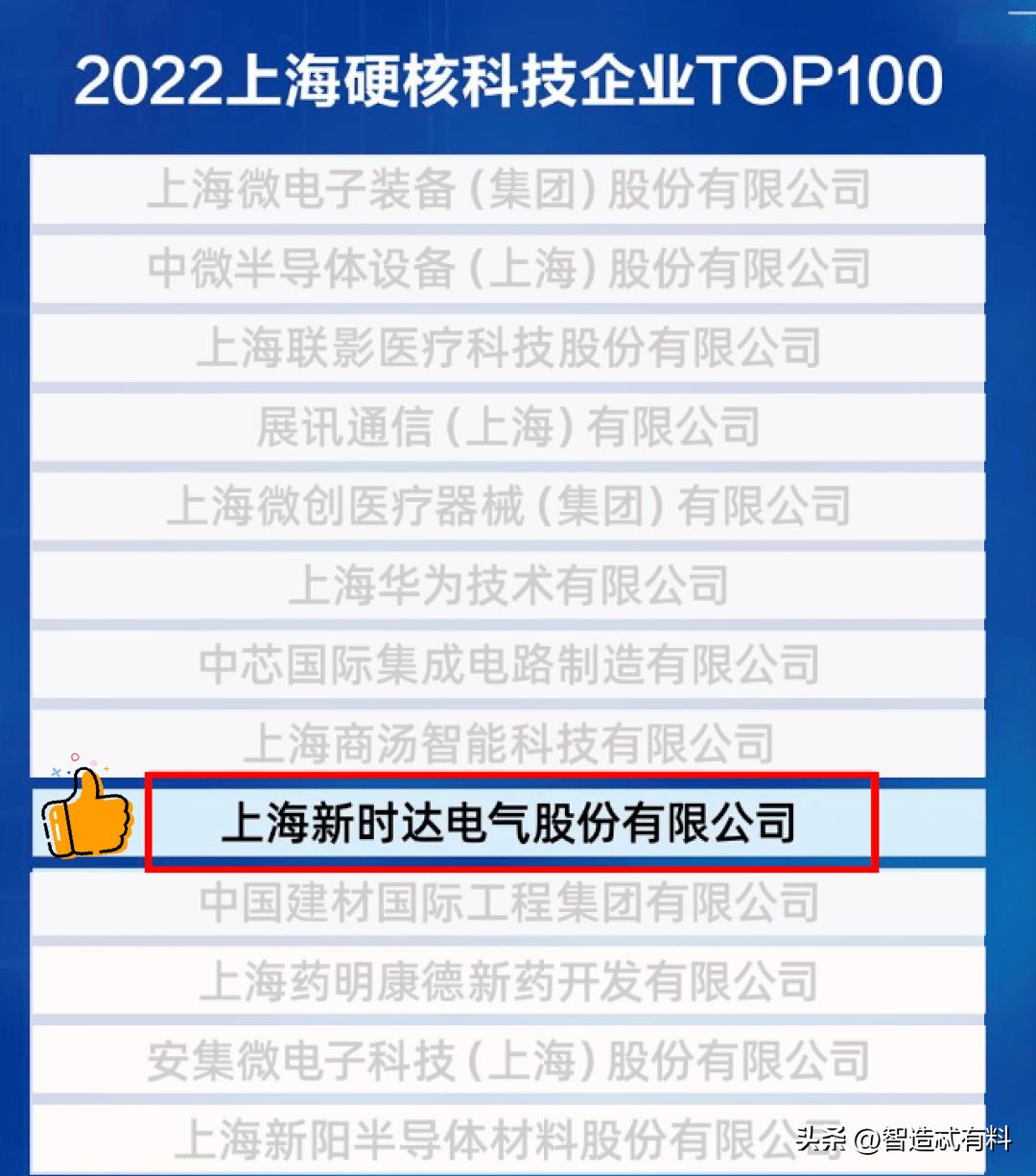 上海硬核科技100强,2022上海硬核科技top100榜单出炉