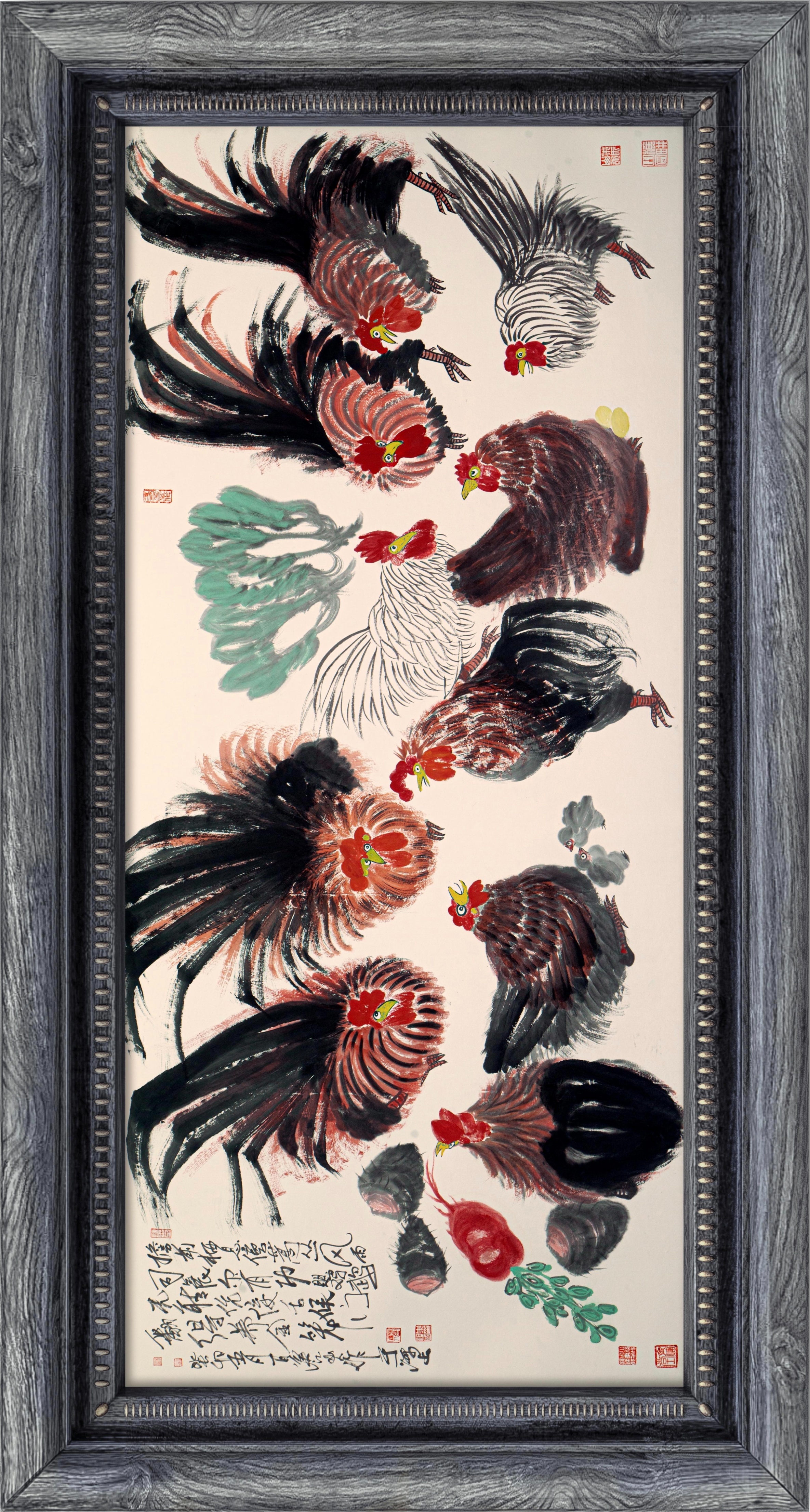 《鸡家族的故事》—朱祖国写意画的中国亮度