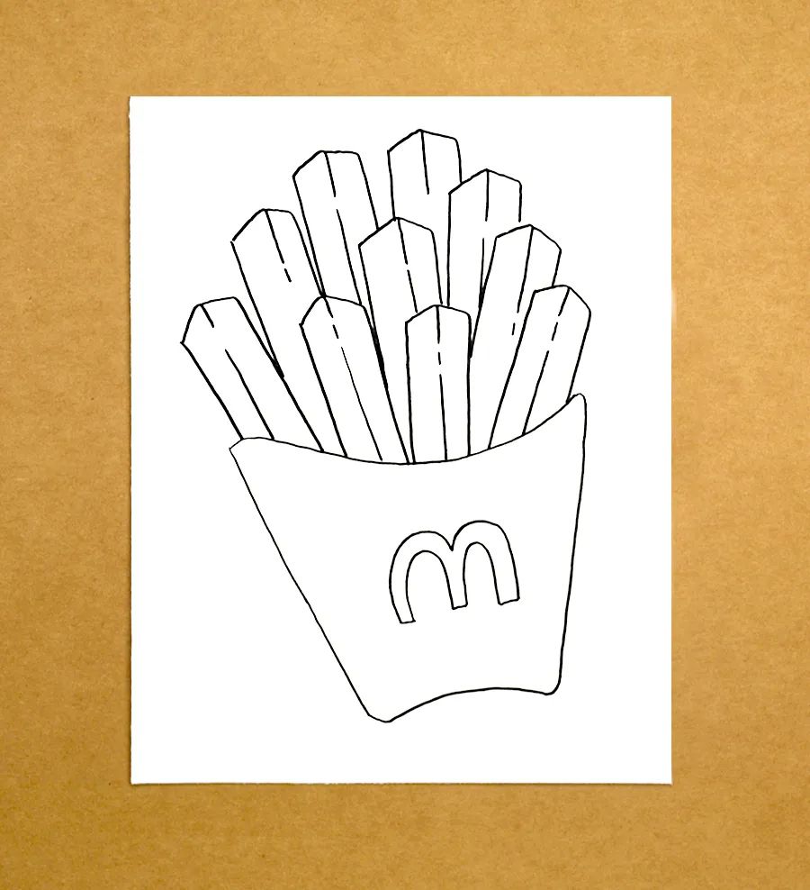 怎样画可爱的汉堡套餐,儿童画美味的披萨