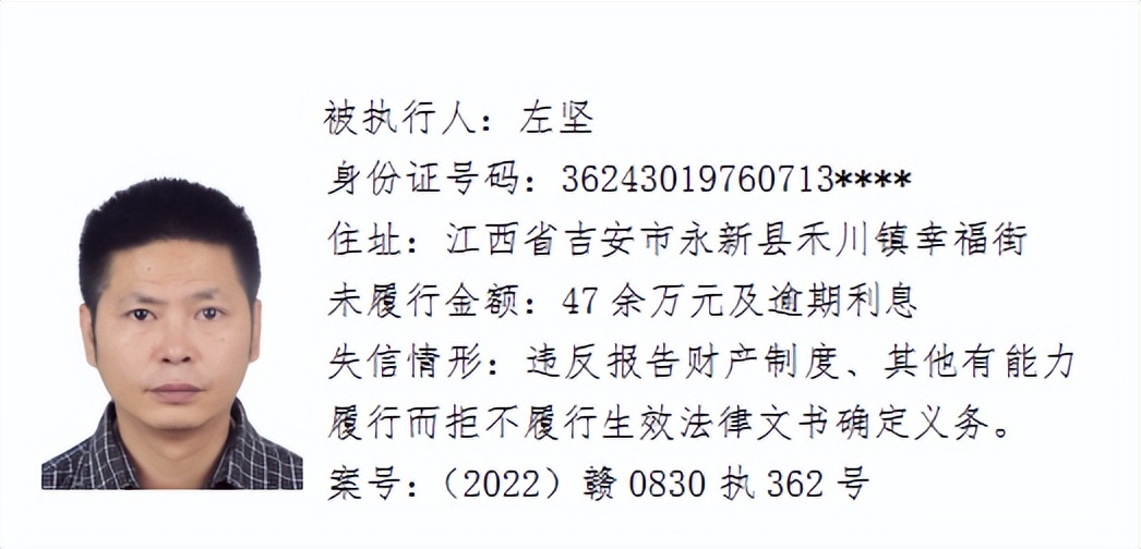 欠了几千元都不还，和他们打交道请小心！吉安这64人被曝光！
