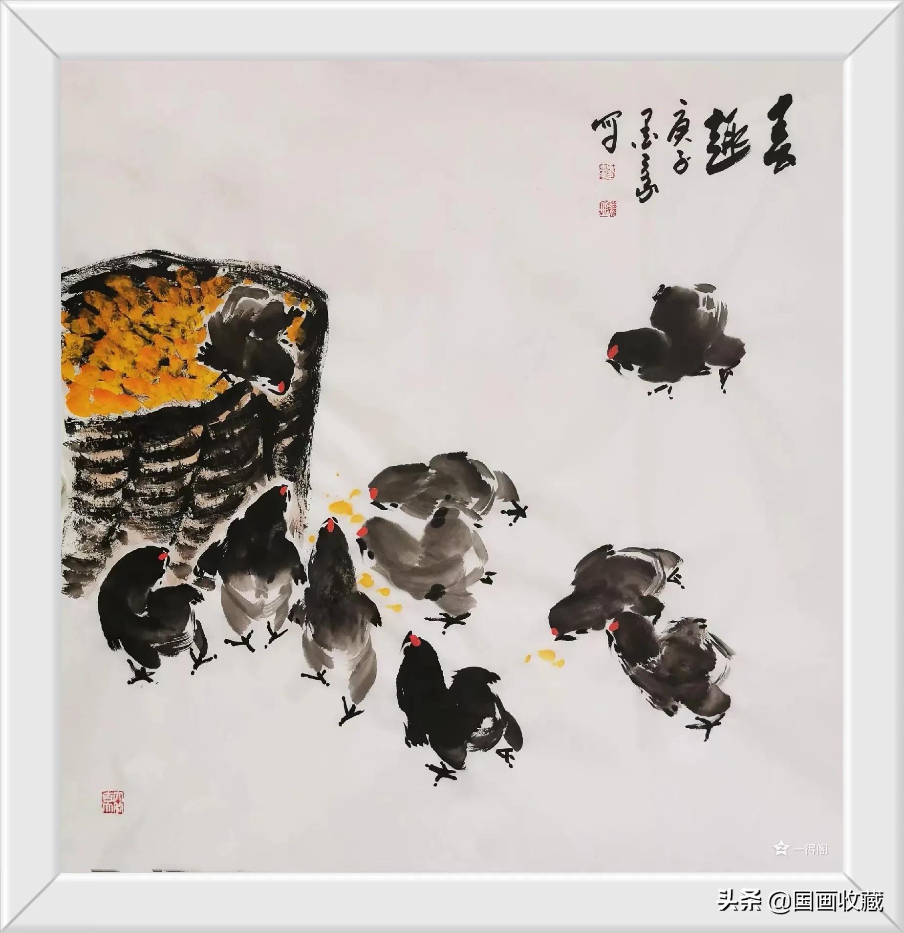 墨豪画鸡高清大图,墨豪画鸡创意作品