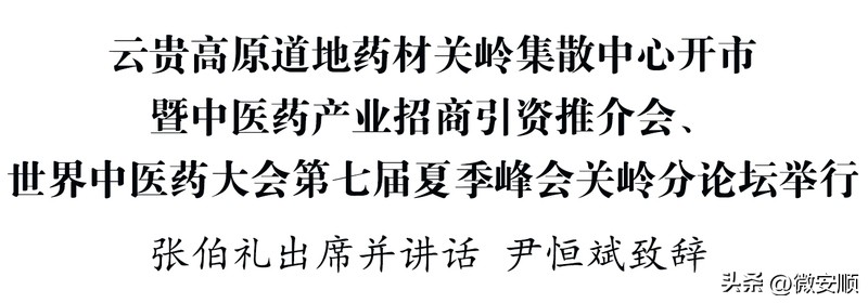 云贵高原道地药材关岭集散中心开市暨中医药产业招商引资推介会世界中医药大会第七届夏季峰会关岭分论坛举行