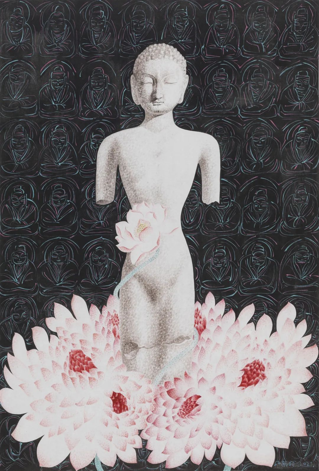 严谨细致的书法,水墨气韵生动的线描